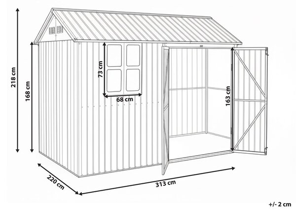 Kerti fészer NOCCIANO 313 cm 220 cm Barna