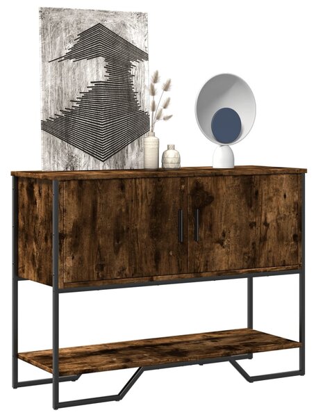 Füstös tölgy színű szerelt fa tálalóasztal 100x35x74,5 cm