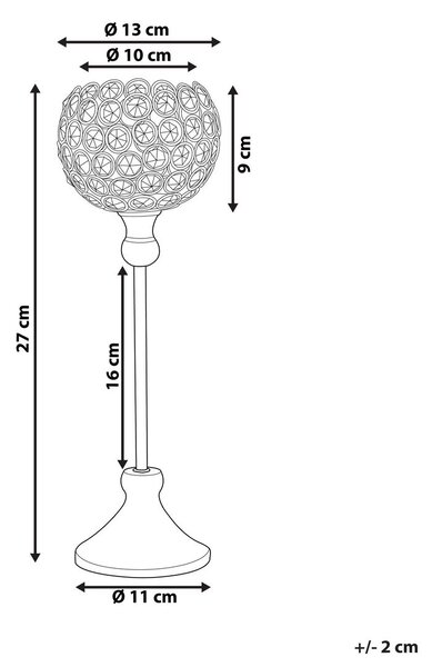 Gyertyatartó ESTERNAY 27 cm Fém Ezüst