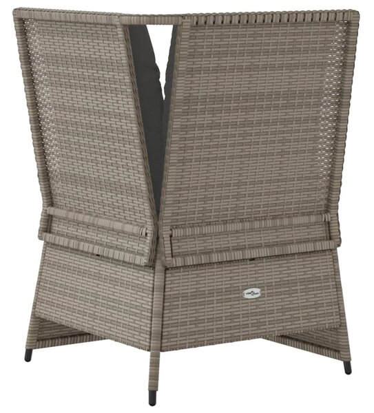 Szürke polyrattan kerti sarokkanapé párnával