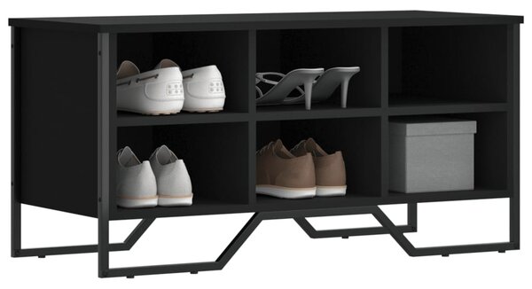 Fekete szerelt fa cipőszekrény 90 x 38 x 45,5 cm