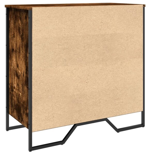 Füstös tölgy színű szerelt fa cipőszekrény 80 x 38 x 78 cm