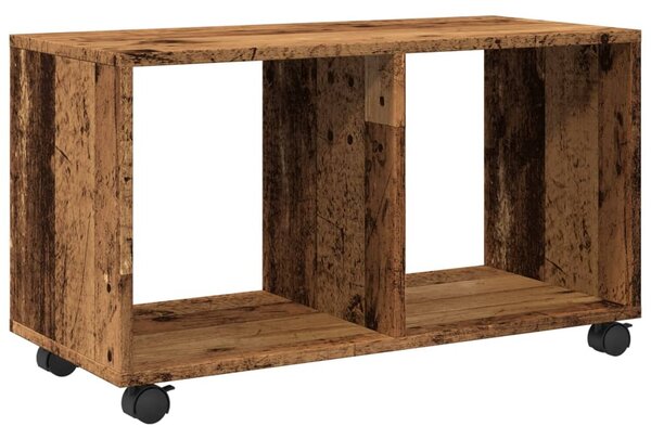 Antik fa színű szerelt fa görgős szekrény 72 x 33 x 42,5 cm