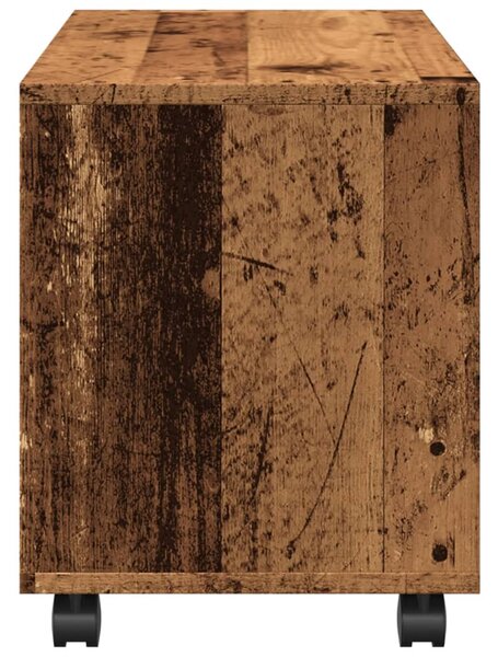 Antik fa színű szerelt fa görgős szekrény 72 x 33 x 42,5 cm