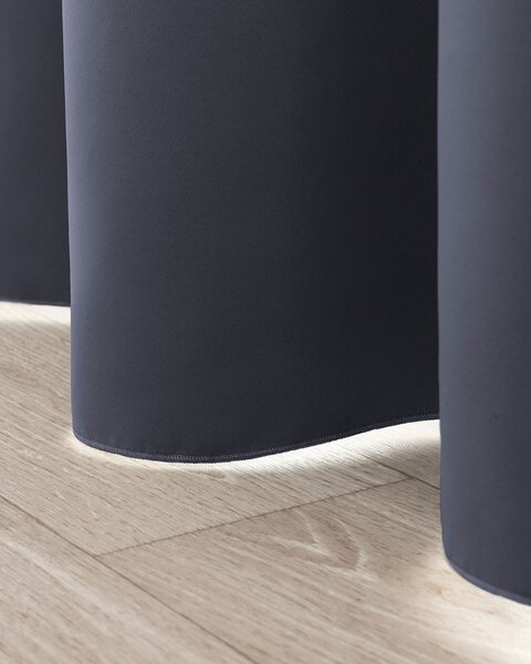 Sötétítő függöny ráncolószalaggal sötétszürke 140x280 cm 1 db