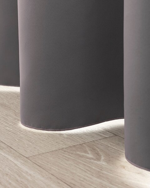 Sötétítő függöny ráncolószalaggal meleg szürke 140x280 cm 1 db