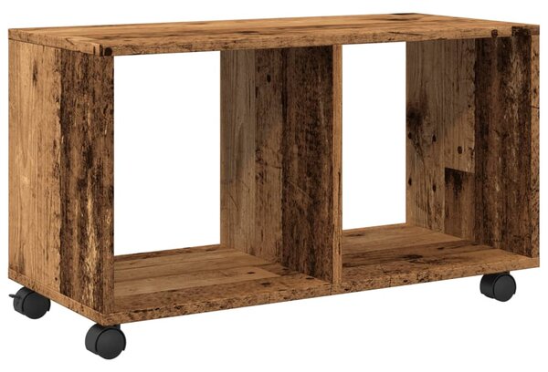Antik fa színű szerelt fa görgős szekrény 72 x 33 x 42,5 cm