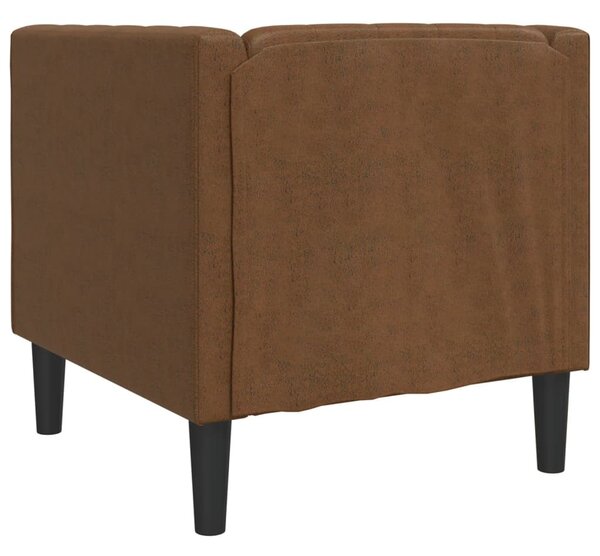 Barna művelúr Chesterfield kanapéfotel