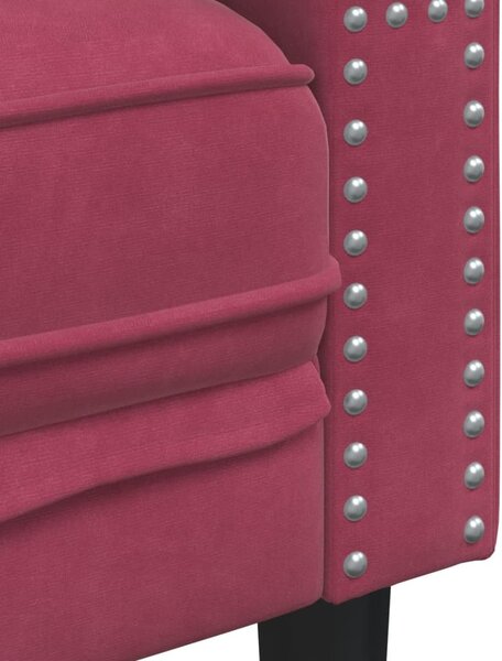 Bordó bársony Chesterfield kanapéfotel