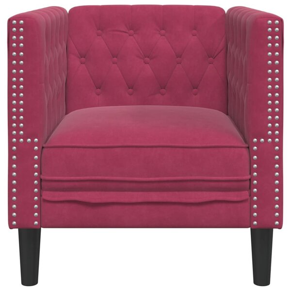 Bordó bársony Chesterfield kanapéfotel