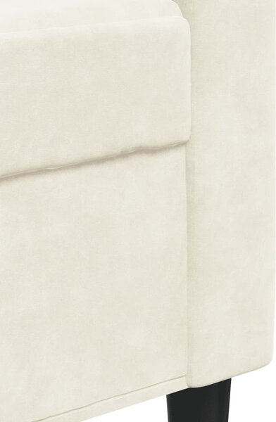 4 részes krémszínű bársony ülőgarnitúra párnákkal