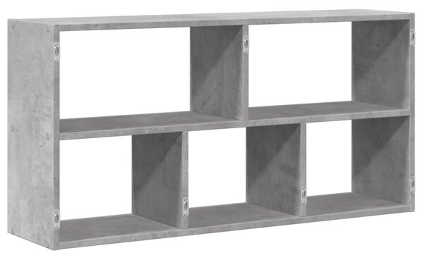 Betonszürke szerelt fa fali polc 100 x 25 x 50 cm