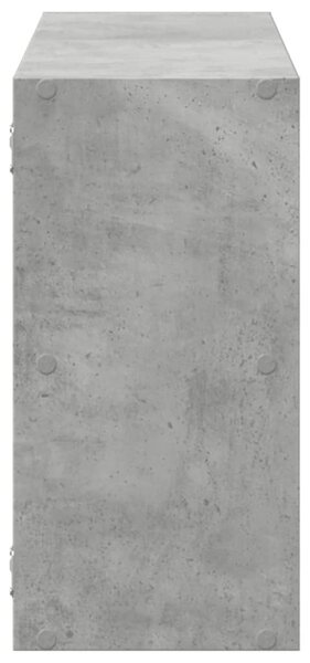 Betonszürke szerelt fa fali polc 100 x 25 x 50 cm