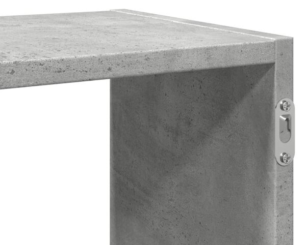 Betonszürke szerelt fa fali polc 100 x 25 x 50 cm