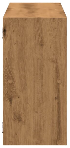 Kézműves tölgy színű szerelt fa fali polc 100 x 25 x 50 cm