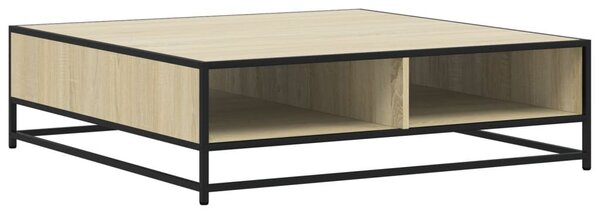 Sonoma tölgy szerelt fa és fém dohányzóasztal 100 x 100 x 30 cm