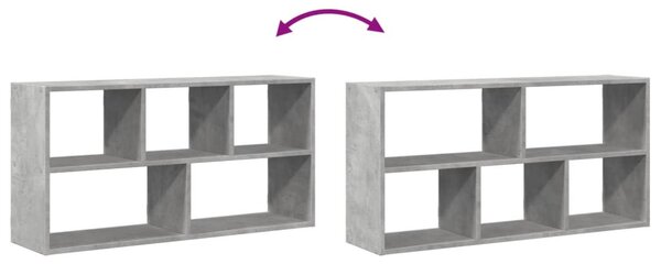 Betonszürke szerelt fa fali polc 100 x 25 x 50 cm