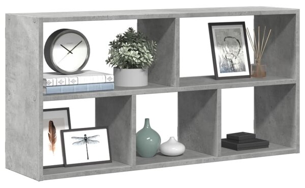 Betonszürke szerelt fa fali polc 100 x 25 x 50 cm