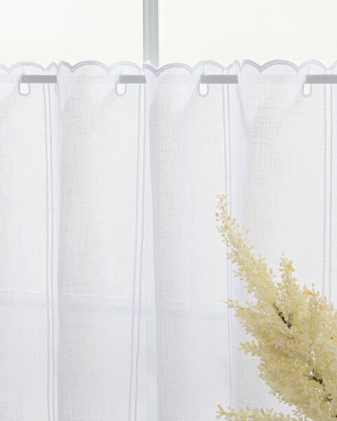 Jacquard szív mintás vitrázsfüggöny 70 cm magas méteráru