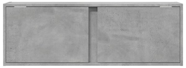Betonszürke falra szerelhető TV-szekrény LED-del 100x31x35 cm