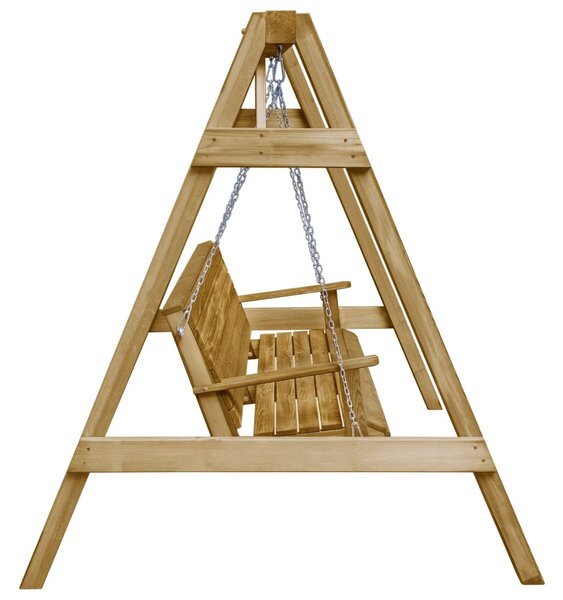 Impregnált fenyőfa kerti hintapad 205 x 150 x 157 cm