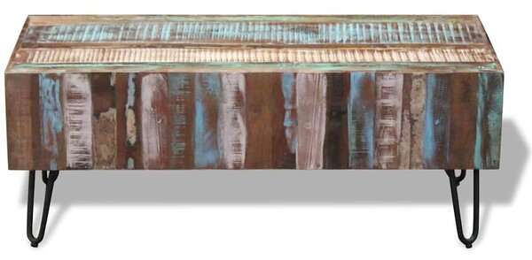 Tömör újrahasznosított fa dohányzóasztal 100 x 50 x 38 cm