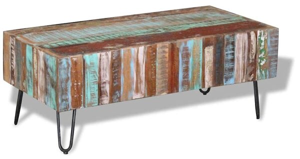 Tömör újrahasznosított fa dohányzóasztal 100 x 50 x 38 cm