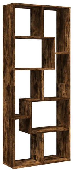 Füstös tölgy szerelt fa elválasztó könyvespolc 67x25x161,5 cm