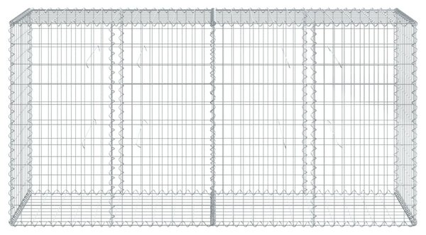 Horganyzott vas gabion kosár fedéllel 200 x 50 x 100 cm