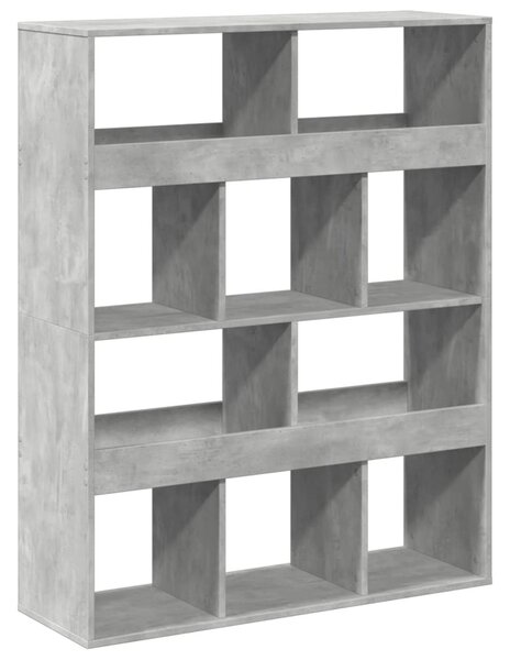 Betonszürke szerelt fa könyvespolc 100 x 33 x 125,5 cm