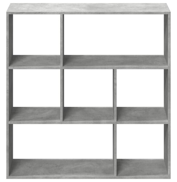 Betonszürke szerelt fa elválasztó könyvespolc 102x29x103,5 cm