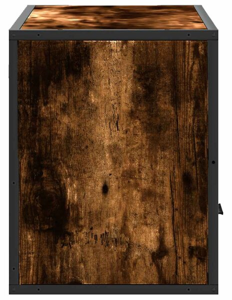 Füstös tölgy színű szerelt fa és fém TV-szekrény 80x31x39,5 cm