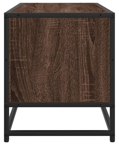 Barna tölgy színű szerelt fa és fém TV-szekrény 80x34,5x40 cm
