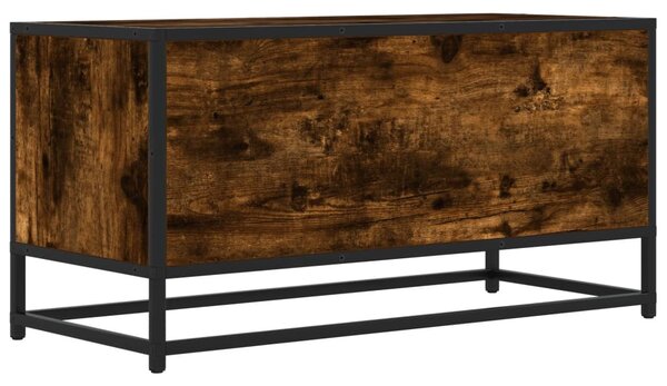 Füstös tölgy színű szerelt fa és fém TV-szekrény 80x34,5x40 cm