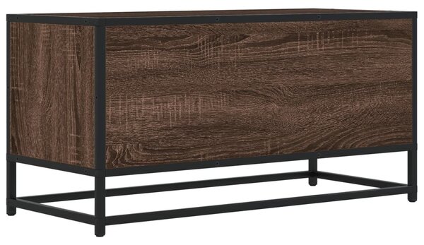 Barna tölgy színű szerelt fa és fém TV-szekrény 80x34,5x40 cm