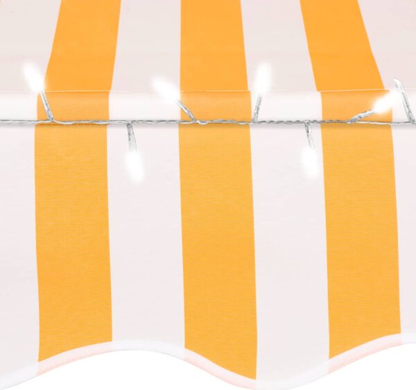 Fehér-narancssárga manuális LED-es napellenző 150 cm