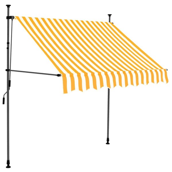 Fehér-narancssárga manuális LED-es napellenző 150 cm