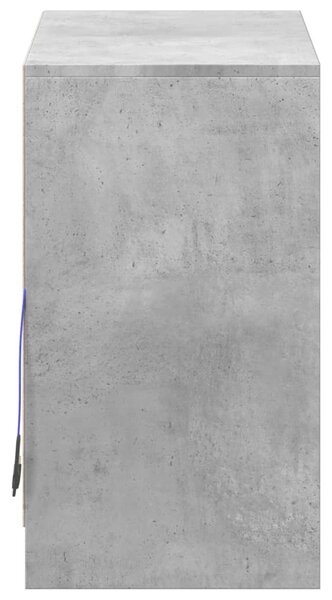 Betonszürke szerelt fa tálalószekrény LED-del 72 x 34 x 61 cm