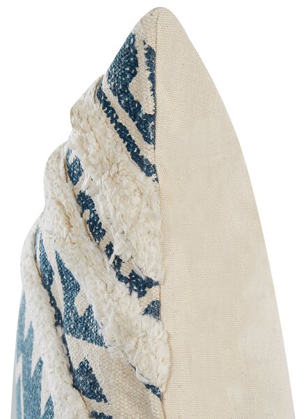 2 db díszpárna SAFI Pamut 50 x 50 cm Kék Geometrikus mintás
