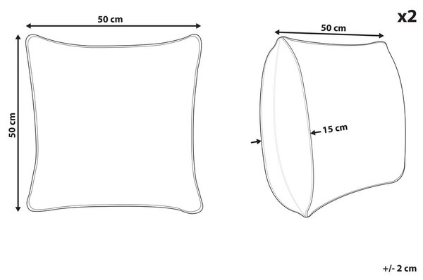 2 db díszpárna SAFI Pamut 50 x 50 cm Kék Geometrikus mintás