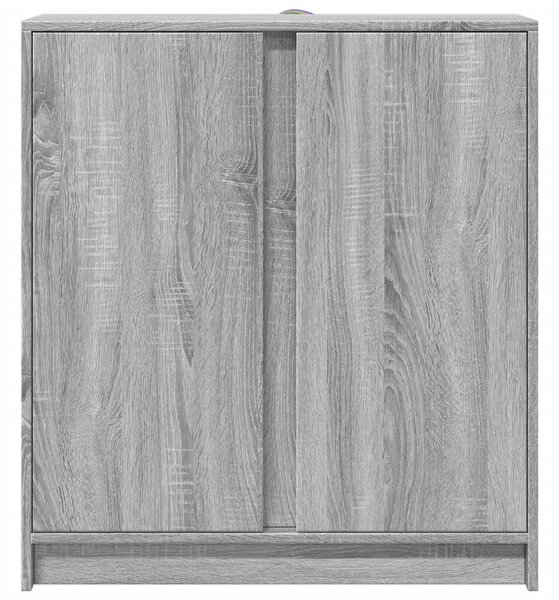Szürke sonoma szerelt fa tálalószekrény LED-del 77 x 34 x 85 cm