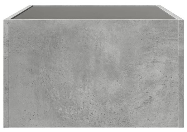 Betonszürke végtelen hatású LED-es dohányzóasztal 70x50x30 cm