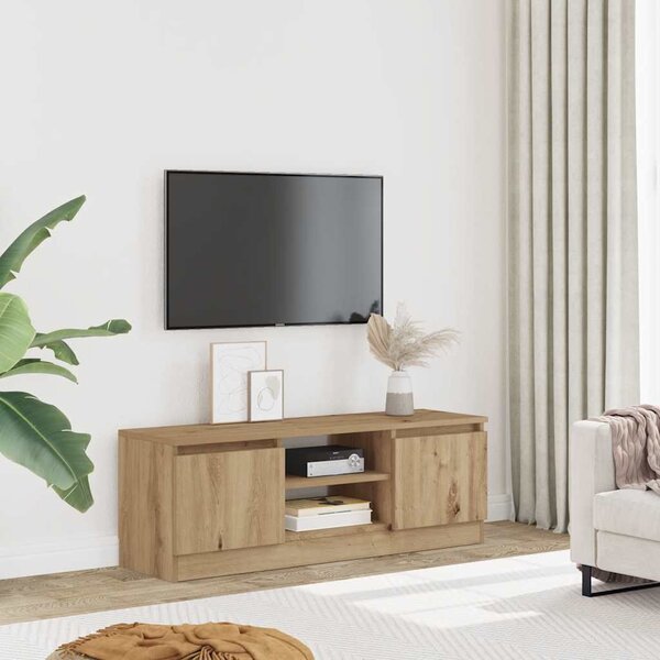 Kézműves tölgy színű szerelt fa TV-szekrény 102x30x36 cm