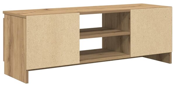 Kézműves tölgy színű szerelt fa TV-szekrény 102x30x36 cm