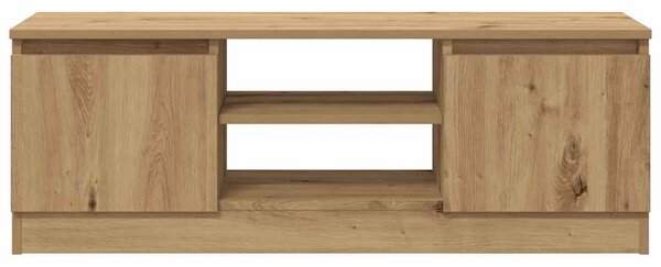 Kézműves tölgy színű szerelt fa TV-szekrény 102x30x36 cm
