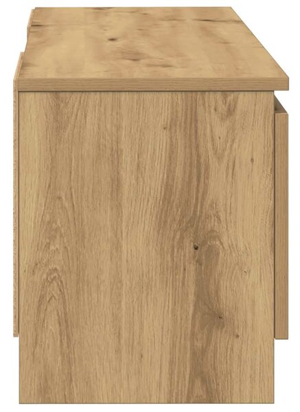 Kézműves tölgy színű szerelt fa TV-szekrény 102x30x36 cm