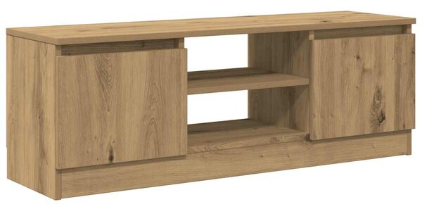 Kézműves tölgy színű szerelt fa TV-szekrény 102x30x36 cm