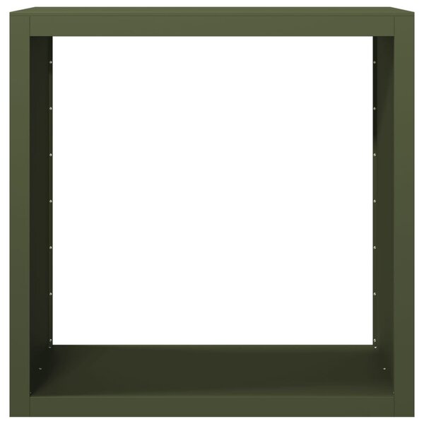 Zöld acél tűzifatároló 100 x 40 x 100 cm