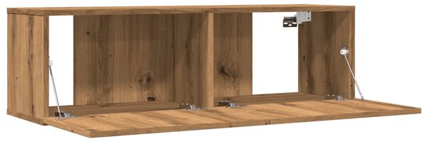 2 db kézműves tölgy falra szerelhető TV-szekrény 100x30x30 cm