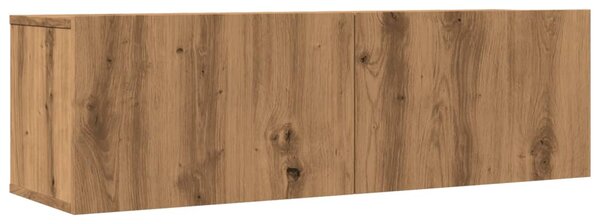 2 db kézműves tölgy falra szerelhető TV-szekrény 100x30x30 cm